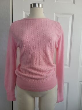 Dior Soft Pink Cable Crewneck Sweater